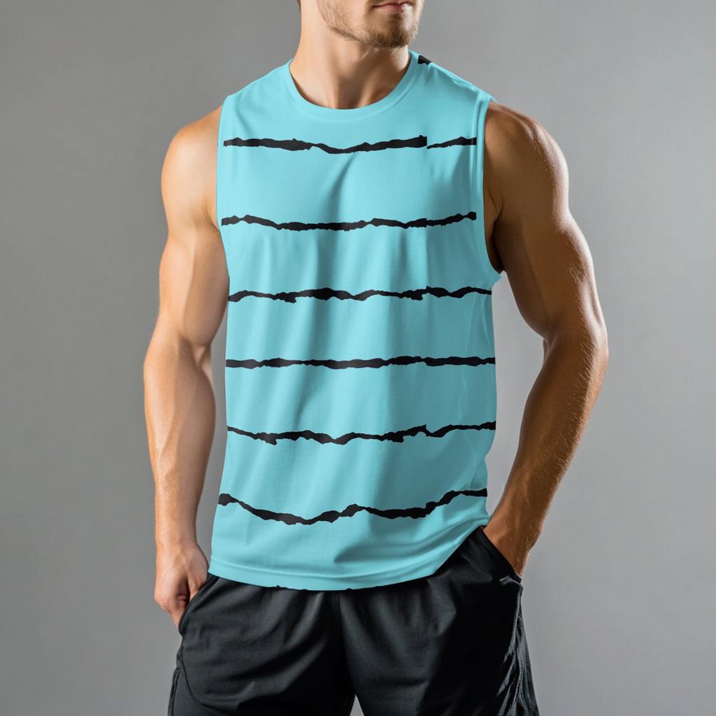 Мужская мода принтованный спортивный повседневный жилет без рукавов