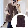 Fleece Vest for Women Casual Warm Single Breasted Button Trendy Gilet