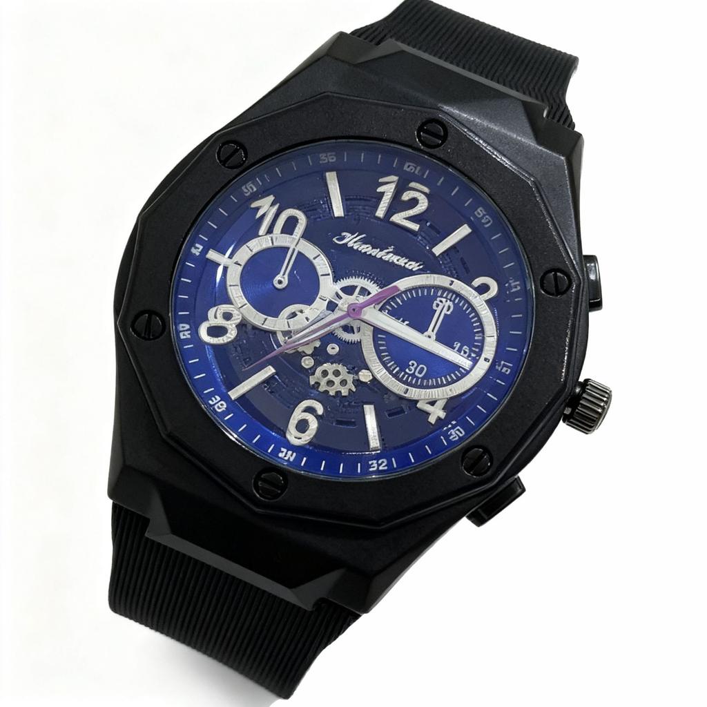 Large Dial Men'S Silicone Business Quartz Watch Office Gift Box Set Student Trend Watch Gift