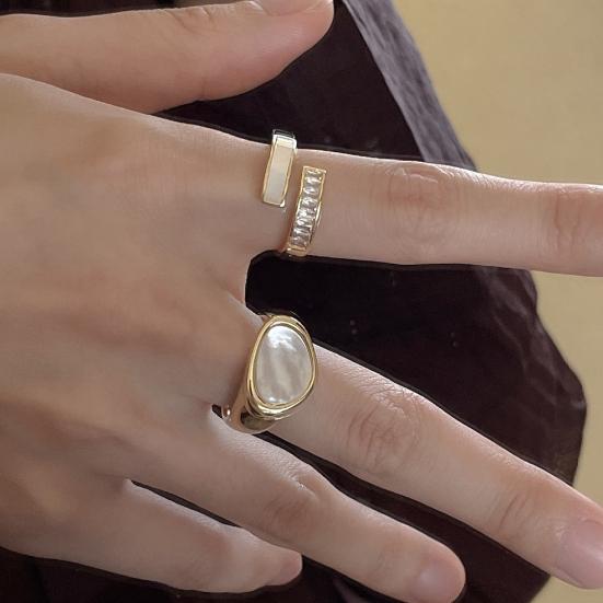 Кольцо на палец, регулируемое ювелирное изделие, изысканное анти-выцветание, геометрическое кольцо в японском стиле