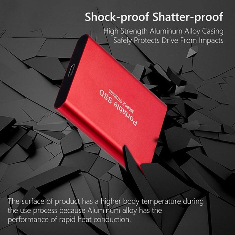 Высокоскоростной портативный SSD внешний твердотельный жесткий диск Интерфейс USB 3.1 Массовая емкость мобильного жесткого диска для портативных ПК Mac