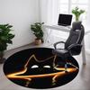 1pc FlameKitty Office Round Area Rug,  Mat Suitable For Office, Under Office Chairs Bedroom Living Room Home Decor, Room Deco