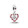Red Christmas Apple Gift  Dangle Charms Beads 925 Sterling Silver Heart Bracelet Women Jewelry