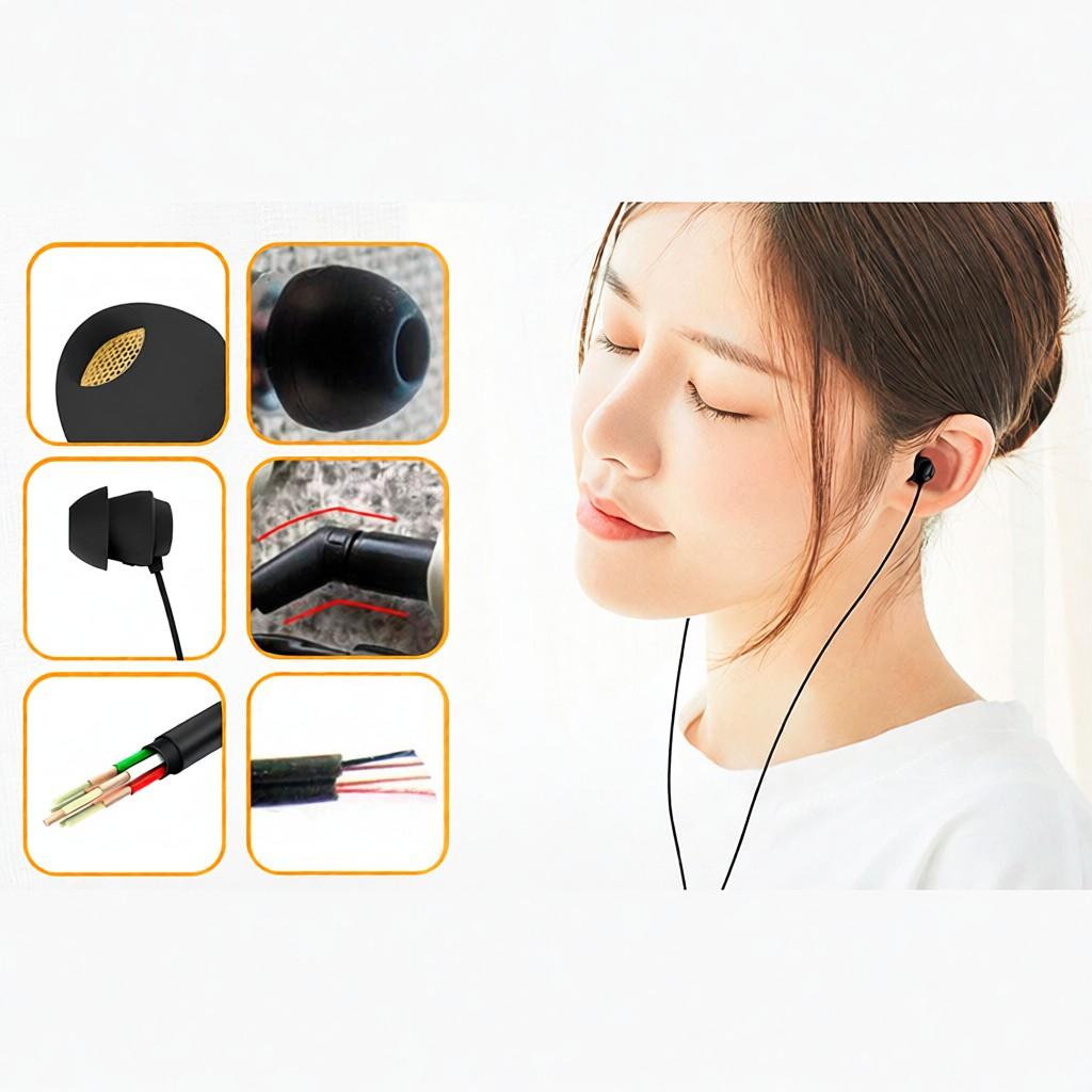 X110 Sleep Earphones Anti noise In ear Headphones Ultra soft Silicone Earbuds 3.5mm Wired Headset Compatible with iPhone Android Smart Phones