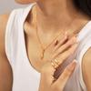 Tetragonal Opal Pendant Titanium Steel Clavicle Chain Seashells Ring Necklace Ring Niche Set