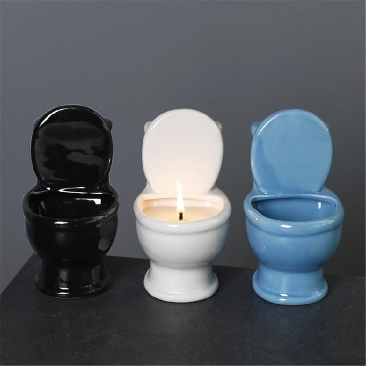 Керамический подсвечник Милый подсвечник в форме унитаза Подсвечники Рождественский подарок