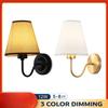 110V/220V Wall Lamp with LED E27 Bulb Fabric Lampshade Wall Sconces for Hotel Bedroom Bedside Living Room Stairs Home Decoration