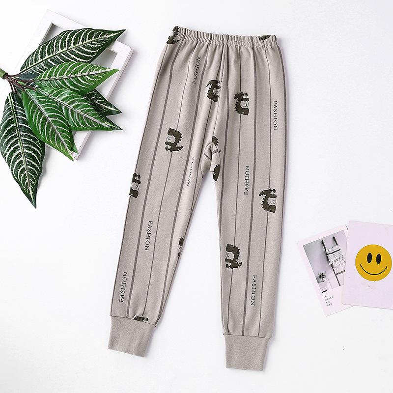 Детские осенние брюки из чистого хлопка: Мягкая внутренняя одежда для мальчиков и девочек, легкие пижамы на весну и осень