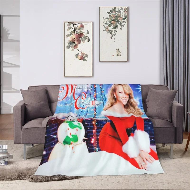3D Print Mariah Carey Blanket Soft Sofa Cover Throw Blanket Fleece Tapestry Christmas Warm Bed Blankets for Bedroom Couch