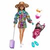 Barbie Holiday Fun Doll Blonde Highlighted Travel Tote Swimsuit Summer Great Gift for Kids 3 To 7 Years Old (12 Inches), Hair, & Hat, & Accessories,