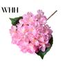 Artificial Hydrangea with Green Leaves Stem Realistic Fake Flower Wedding Decorative Flowers Home Office Table Centerpiece Faux Floral Branch