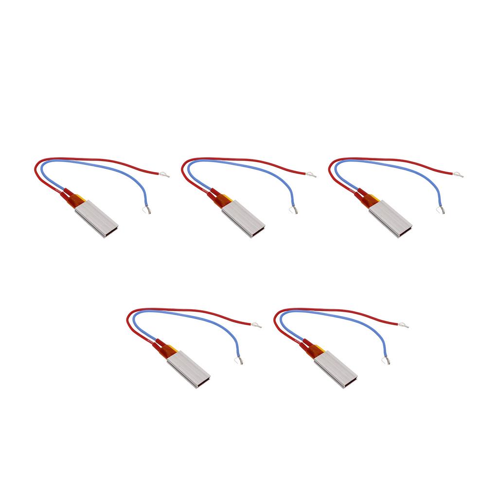 5 шт. Нагревательный элемент PTC Алюминиевый корпус Керамический термостат Нагревательная пластина 220 В 200 градусов Цельсия Красный Синий Кабель