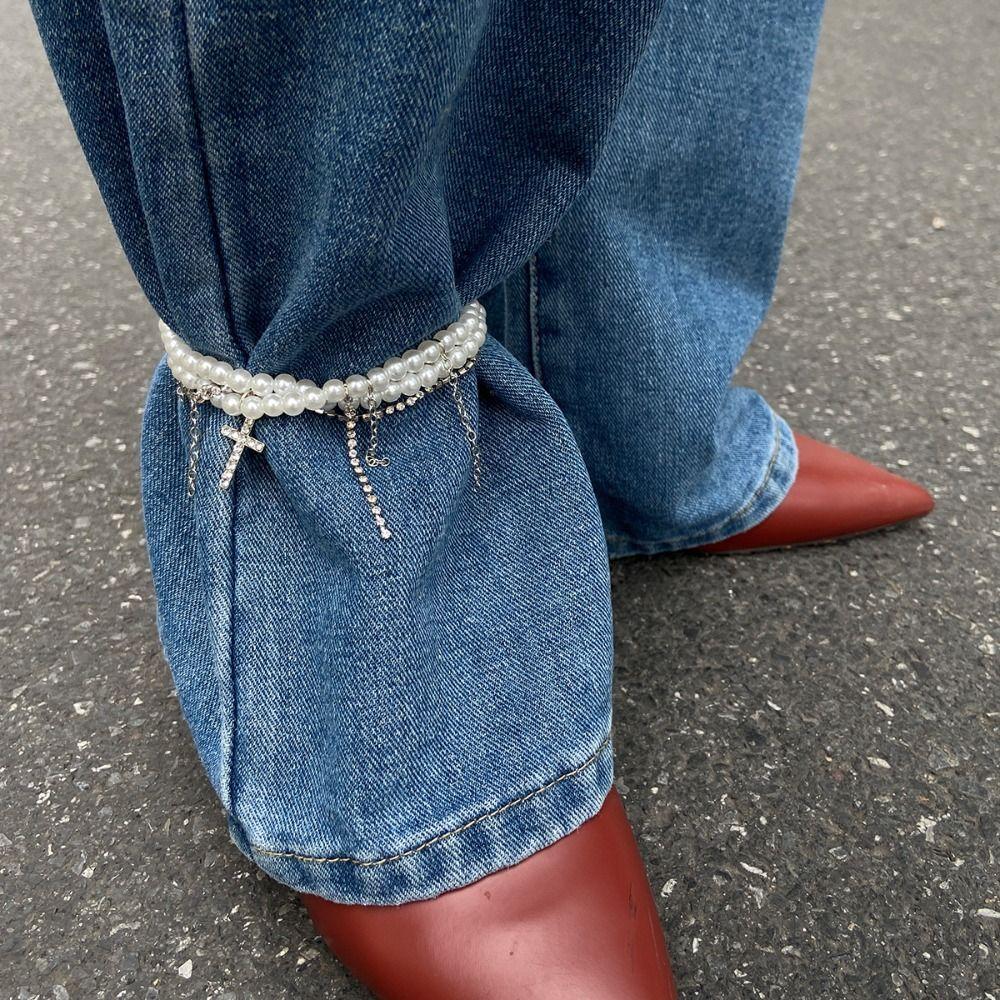 Съемный крест кулон джинсовая цепочка сердце украшение для брюк унисекс