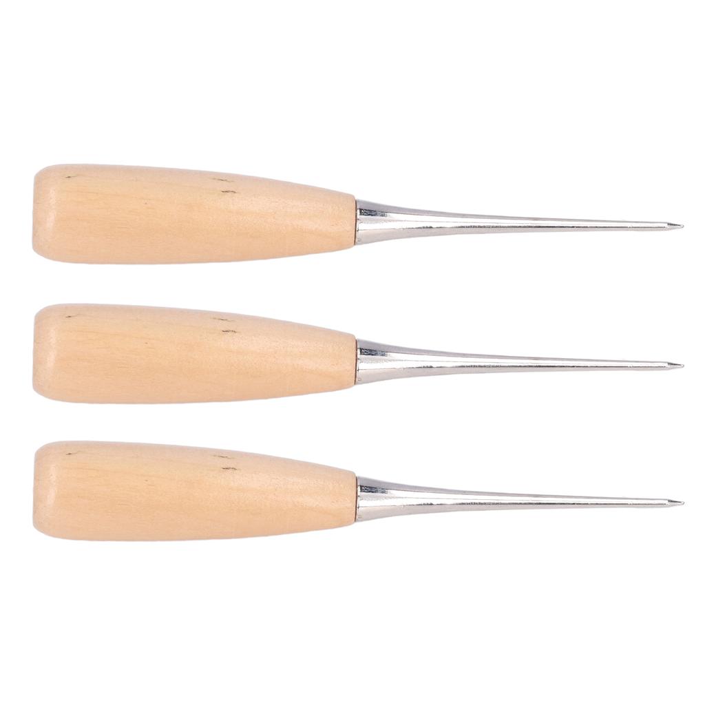3 шт. DIY кожаное шило из сосны инструмент стальной дырокол шило пробойник кожаные инструменты для бумаги