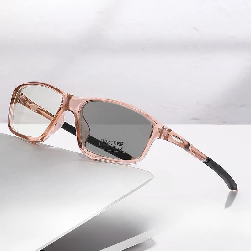 0-50~ -75 фотохромные цветные очки для близорукости ультралегкая версия со степенью защиты от синего света плоские очки солнцезащитные очки спортивные