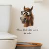 Cute Horse Head English Slogan Bathroom Bathroom Toilet with Home Beautification Stickers