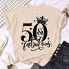 50 Ans 50th Years Birthday T-shirts Women Y2K Manga T Shirt Girl 2000s Y2k Funny Clothing