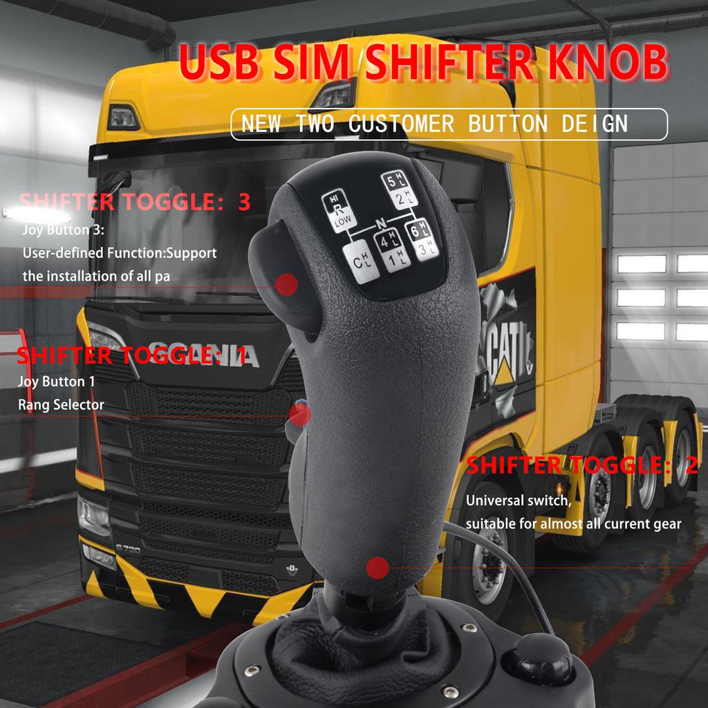 USB-ручка переключения передач для Logitech G923 G29 G27 G25 TH8A для ETS2 и ATS Scania Truck High Low Gear Simulator Shifter