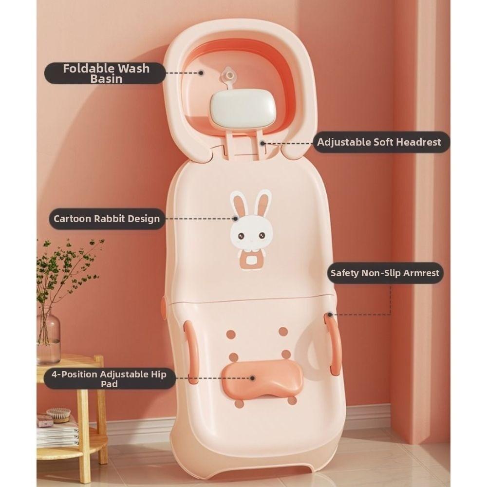 Adjustable Baby Hair Pool Bed Foldable Bath Seat Bathtub New Salon Seat Chair Boys Girls