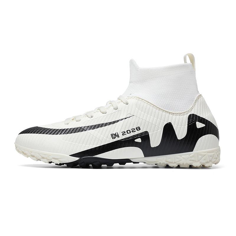 Children's Football Shoes Boys High-top Leather Spikes Broken Nails Boys Children Adolescents Adult Training Football Shoes