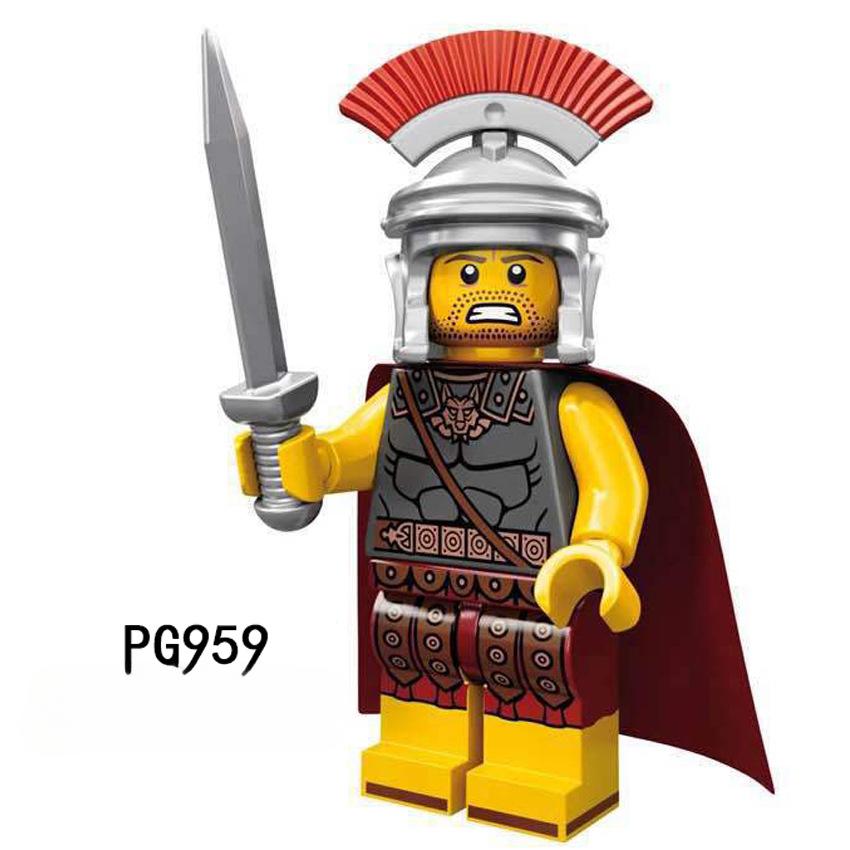 PG958 959 960 римский воин-командир щит копье строительный блок игрушка