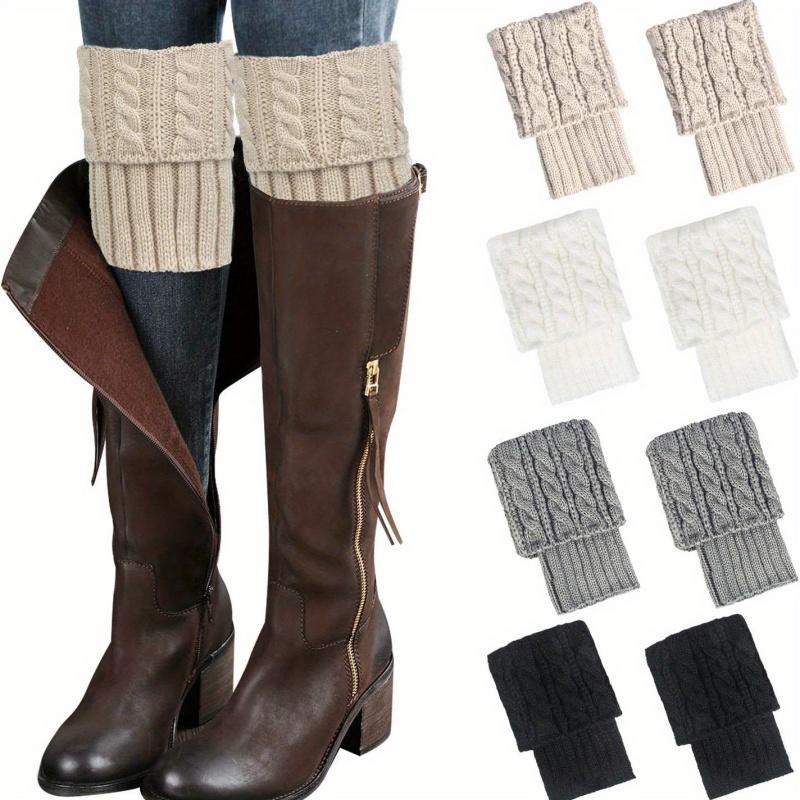 Милые махровые носки средней длины, осенние вязаные носки с витым узором, теплые, мягкие, с эластичной манжетой для повседневной носки, для повседневных нарядов, для дома, для школы, для холодной погоды