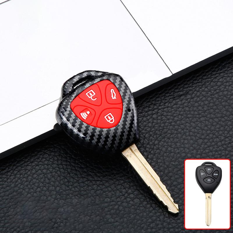ABS Карбоновый чехол для ключа для Toyota Corolla Camry Avensis Reiz Rav4 Crown Avalon Venza Matrix Yaris 2/3/4 Кнопочный пульт ДУ Чехол для автомобильного ключа