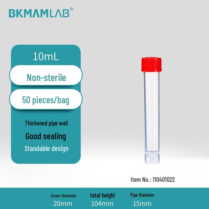 BKMAMLAB PP Self-Standing Centrifuge Tubes, 10mL