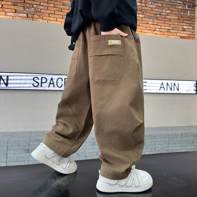 Модные свободные комбинезоны для мальчиков Весна и осень 2025 Детские повседневные брюки