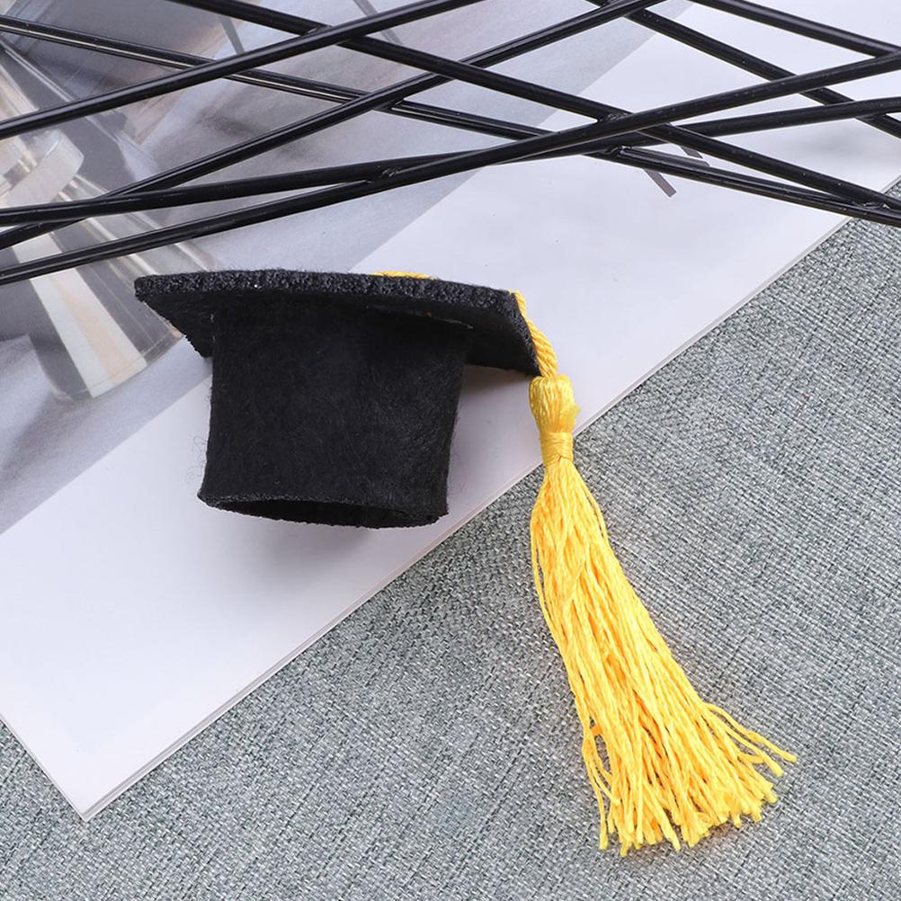 12 шт. мини-докторская шапочка, забавная пробка для бутылки выпускника, крышка для выпускного из нетканого материала, кепки для банок для мужчин и женщин