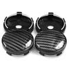 4pcs 60mm with 56mm Aluminum+Resin 3D Carbon Fiber Pattern Logo Car Wheel Center Hub Cap Dust-proof Cover Car