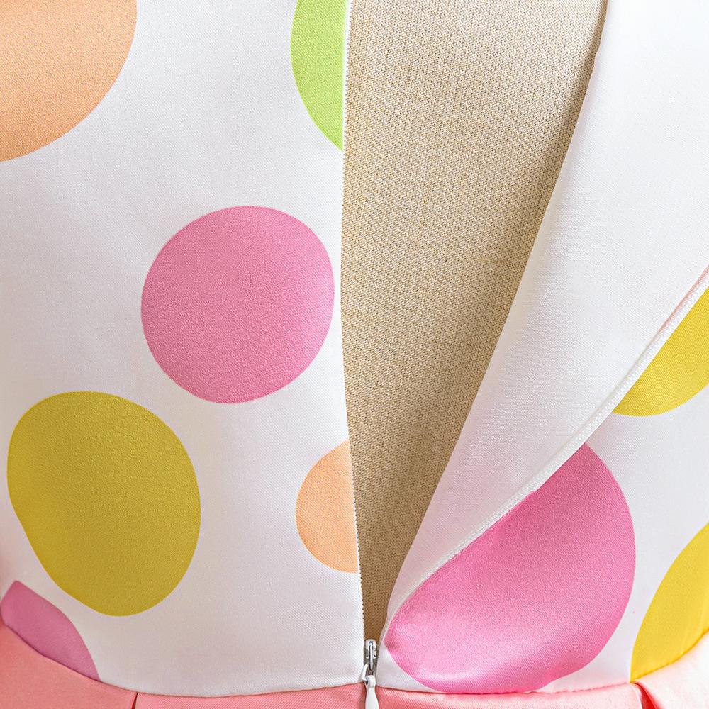 Плиссированные платья в горошек для девочек, вечернее платье принцессы, одежда без рукавов для девочек, детские костюмы на день рождения, свадьбу, официальную одежду для детей