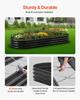 Metal Raised Garden Bed, 2.4 x 0.6 x 0.3 m Oval Outdoor Galvanized Planter Garden Box, Open Bottom Design, Large Planter Raised Bed for Growing