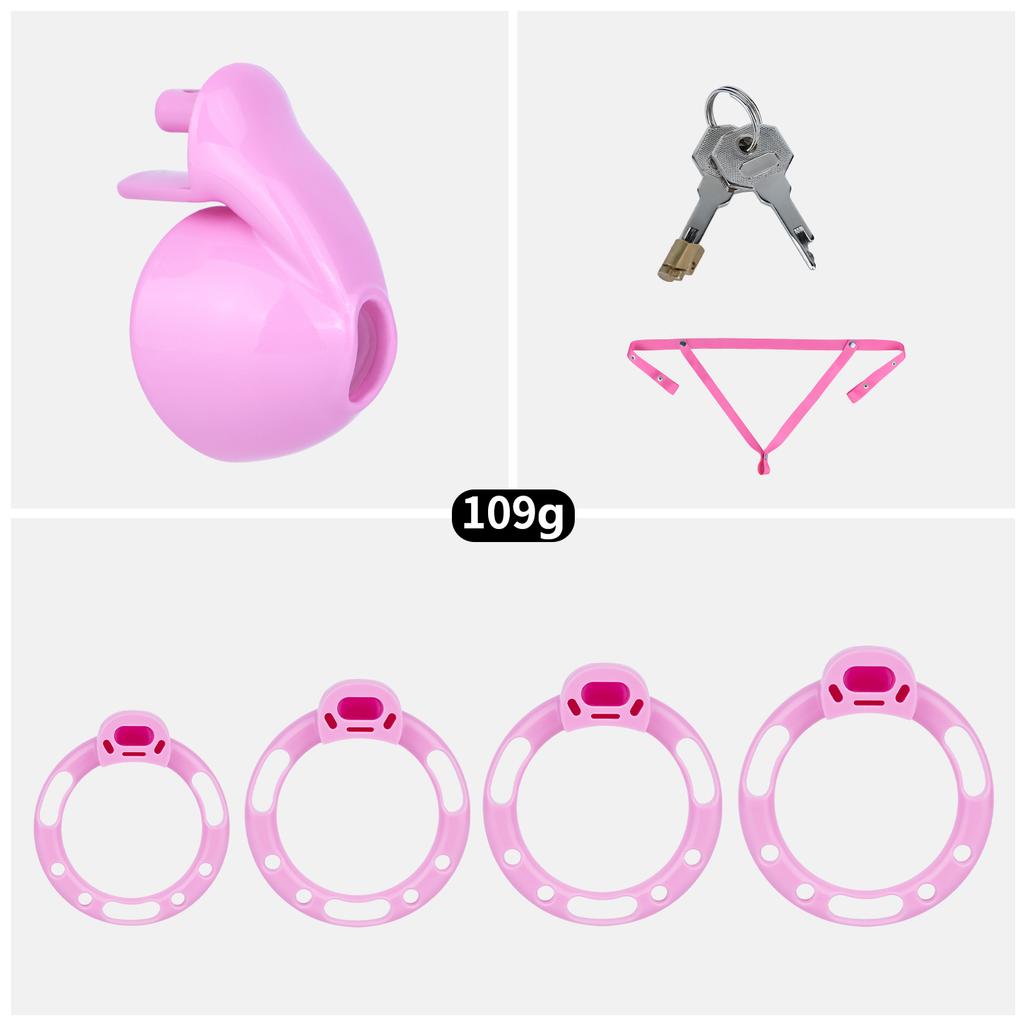 ANOSX Men's Intimate Safety Cock Lock Resin Chastity Cage Device Penis Cages Hollow Penis Ring Anti‑Escape Cockring BDSM Sex Toy