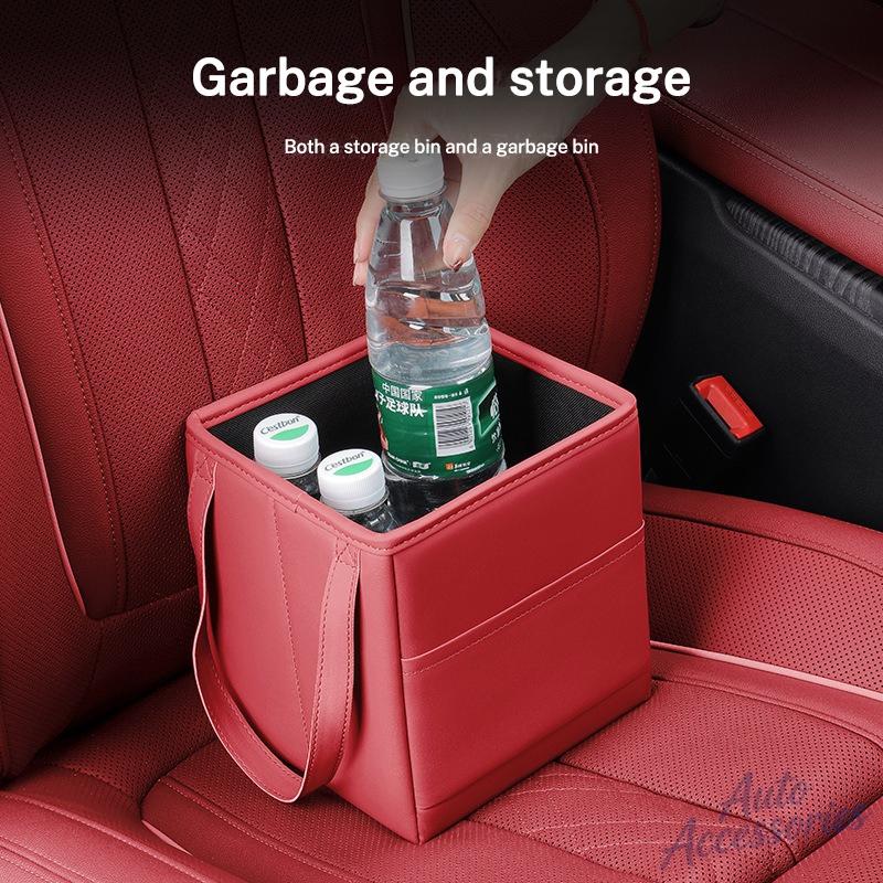 AIC1  Fashion Car Folding Trash Can Convenient Installation Sticker For Porsche Cayenne Panamera Macan 911 718 Taycan Cayman 918 Pajun