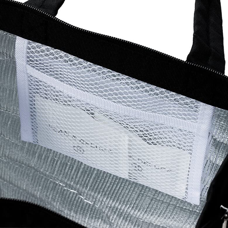 DEAN & DELUCA Cooler Bag, Black, Medium, Insulated Cooler Bag with Zipper, Compact, Perfect for Lunch Boxes