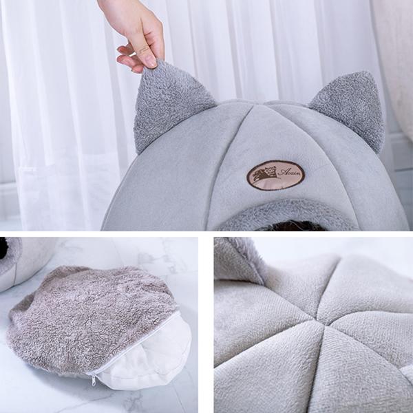 Складная и съемная кровать для кошек, самонагревающаяся для дома, домик для кошек и собак с матрасом, клетка для щенков, лежак, серый Ropa Para Perro Drop