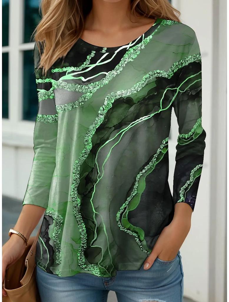 Модные женские осенние пуловеры с длинными рукавами, футболки с 3D-принтом и графикой, красочные бабочки с вырезом, негабаритные повседневные футболки, имитация хлопка, материал 2024