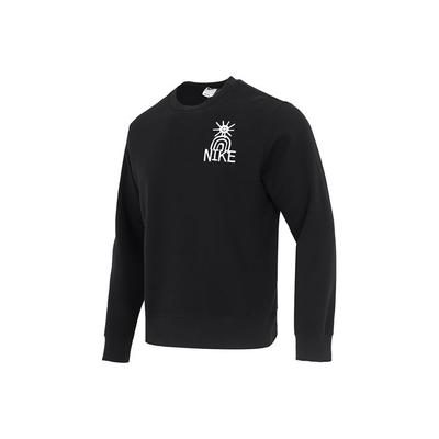 Nike Спортивная повседневная толстовка с круглым вырезом и принтом логотипа, мужские топы, черный цвет DQ4073-010
