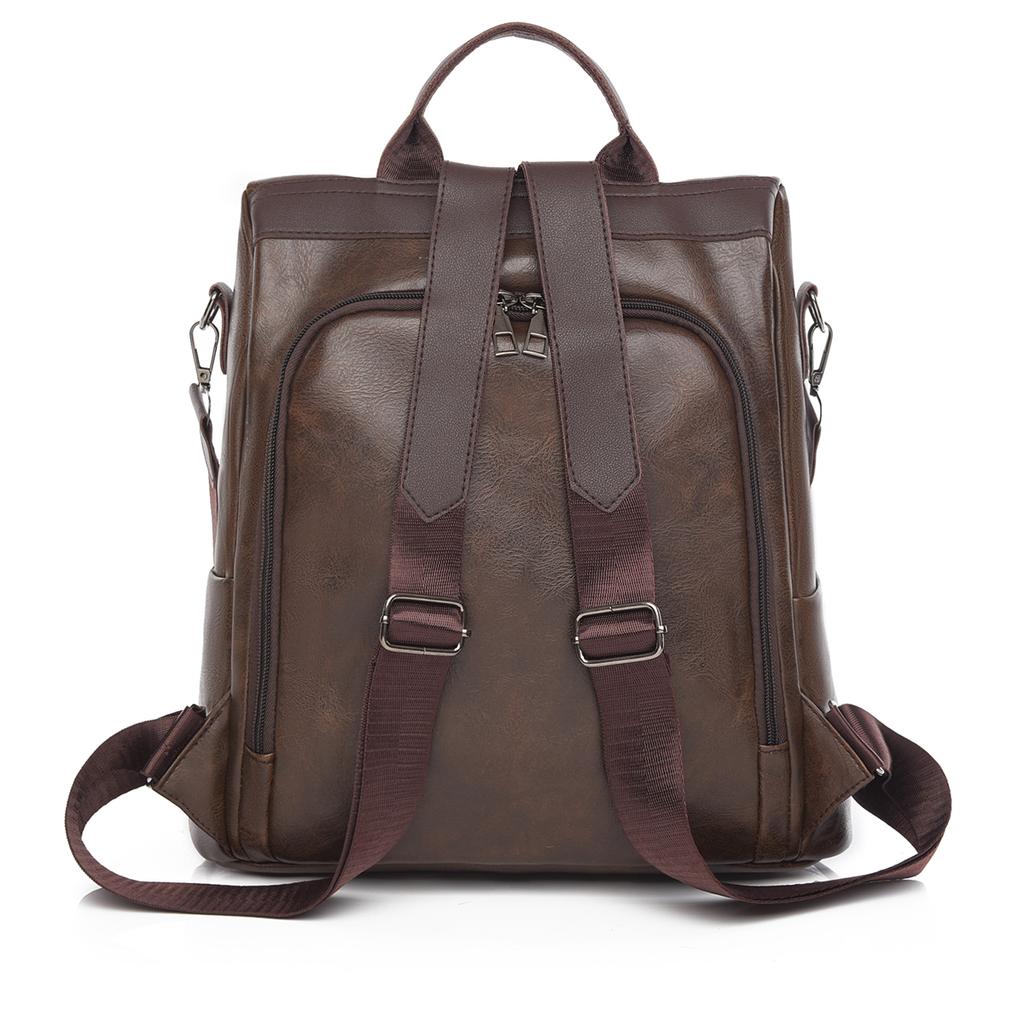 Женский мягкий кожаный рюкзак с защитой от кражи, многофункциональный рюкзак