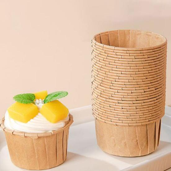 50 шт., устойчивые к высоким температурам чашки для торта, жиронепроницаемая бумага, водонепроницаемые, легко извлекаемые из формы, одноразовые пищевые чашки для выпечки