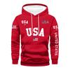 Men's Loose Flag Printed Hooded Sweatshirt Men's Casual Fashion Sports Sweatshirt