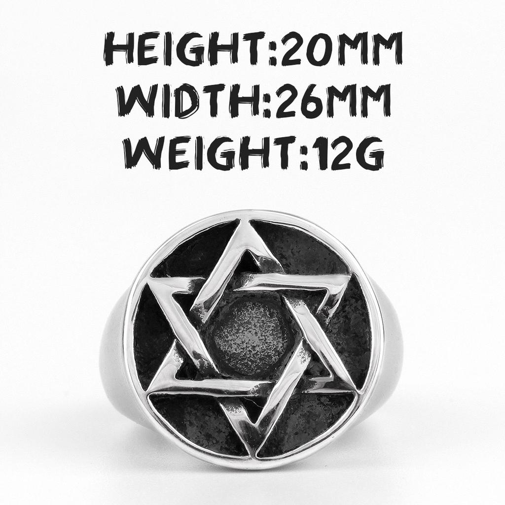 Иудаизм Гексаграмма Звезда Давида Мужские Кольца Из Нержавеющей Стали Религия для Мужчин Бойфренд Байкер Ювелирные Изделия Творческий Подарок