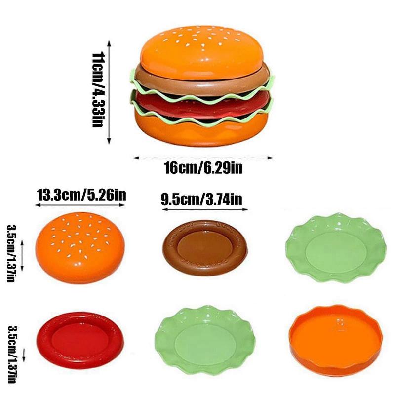 Hamburger Bowl and Plate Set Ceramic Dinnerware Set Creative Appetizer Stackable