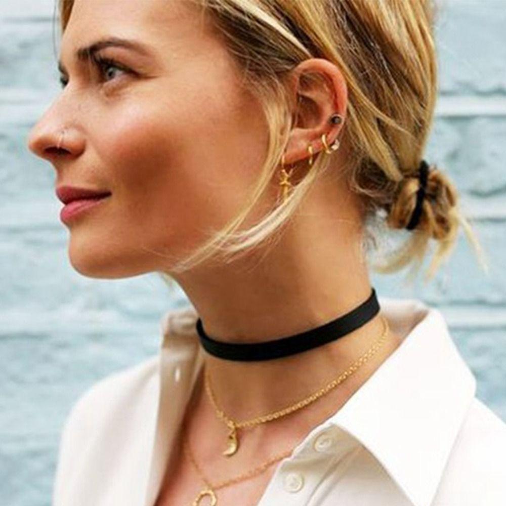 Zinc Zinc Alloy Chain Clavicle Chain Punk Necklace Velvet Collar Korean Style Jewelry Women Choker