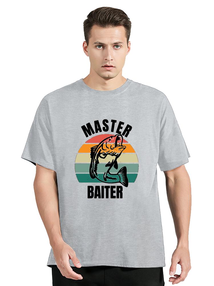 Unisex Master Baiter T Shirt Unisex Cotton Tops Funny Fishing Skills Tees Printed Humor Fisherunisex Jokes Rod Pole Grandpa Tshirt