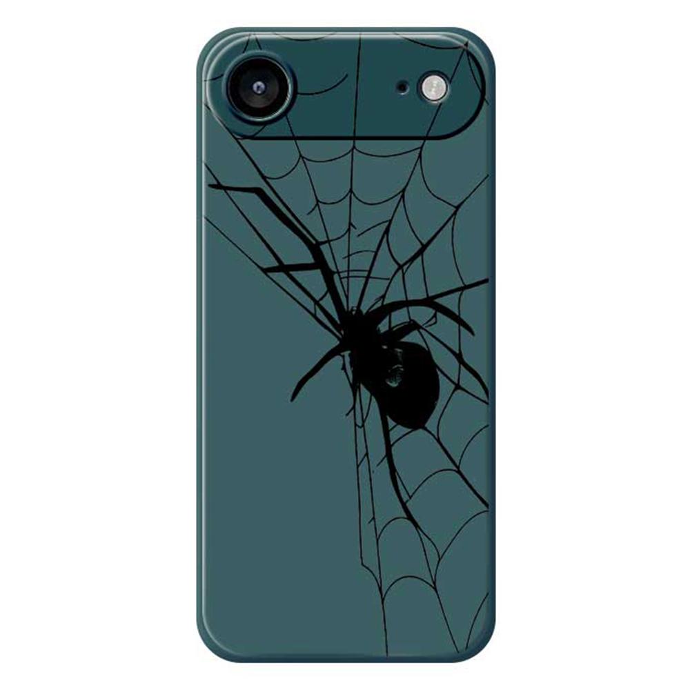 For iPhone 17 Air Case Spider Pattern Printing Straight Edge TPU Phone Back Cover