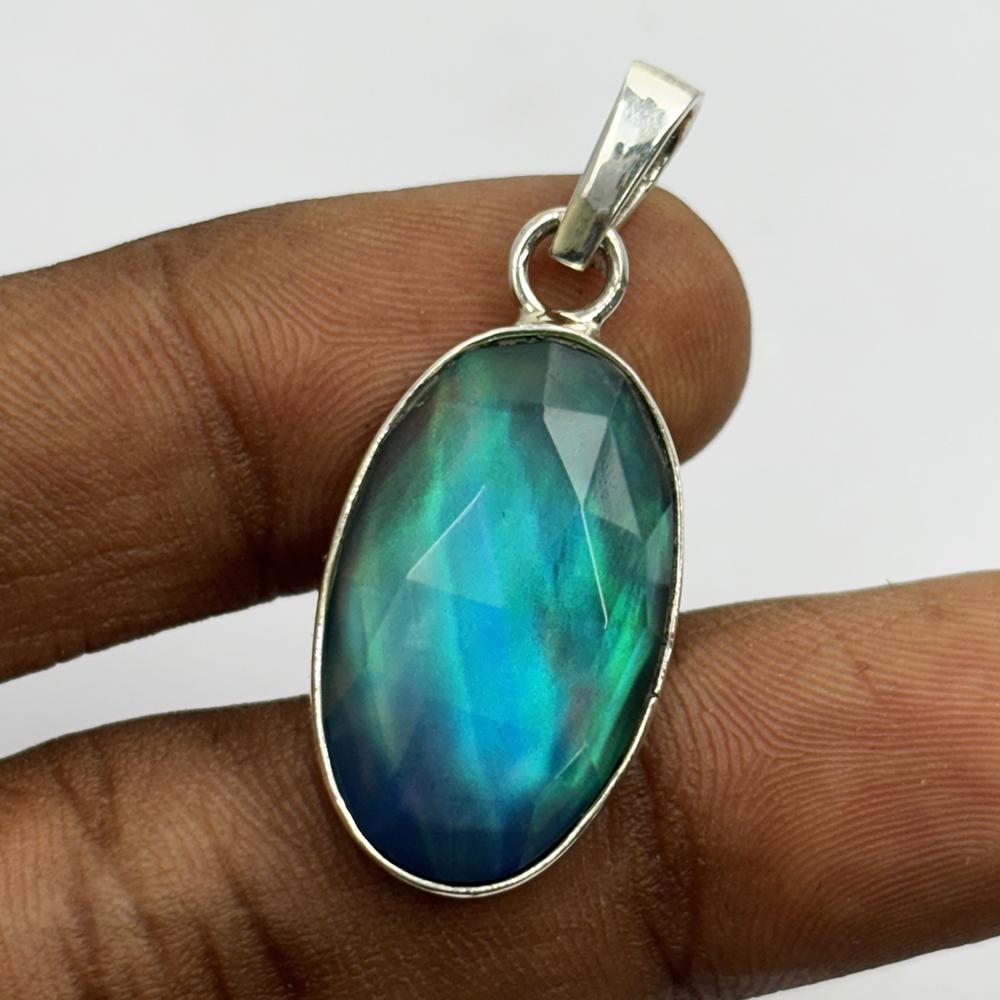 21 Ct Natural Opal 925 Sterling Silver CERTIFIED Oval Pendant Jewelry For Gift
