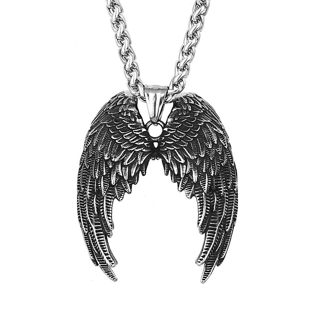 Hot-selling Retro Angel Wing Pendant European and American Mens Fashion Creative Pendant Necklace Accessories