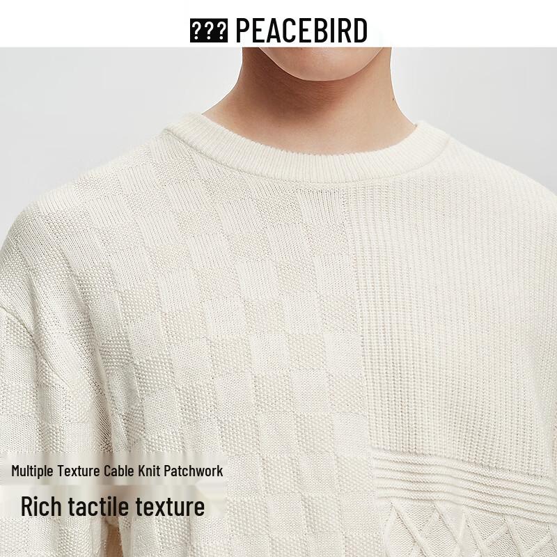 Мужской свитер крупной вязки из смесовой шерсти Peacebird